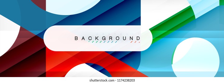 Circle and triangle vector abstract background