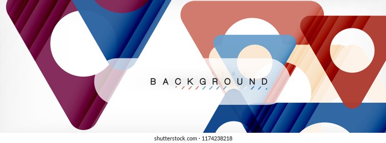 Circle and triangle vector abstract background