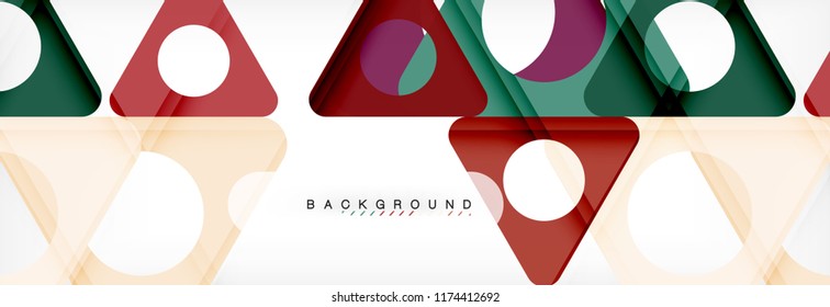 Circle and triangle vector abstract background
