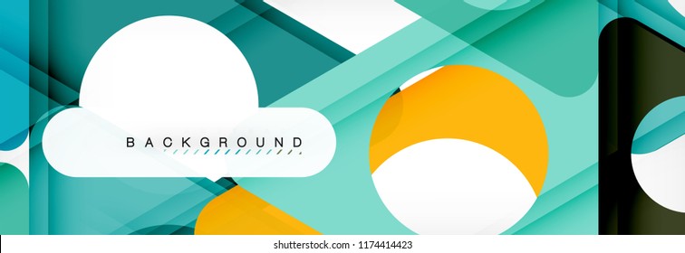 Circle and triangle vector abstract background