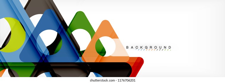Circle and triangle vector abstract background