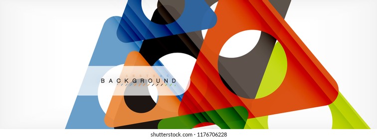 Circle and triangle vector abstract background
