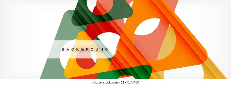 Circle and triangle vector abstract background