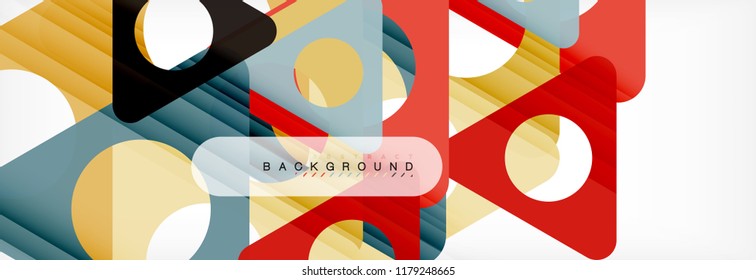 Fondo abstracto del vector de círculo y triángulo