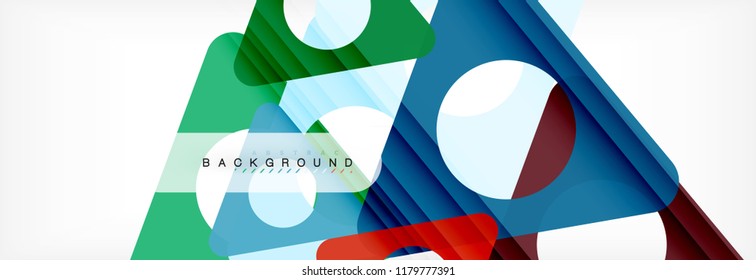 Circle and triangle vector abstract background