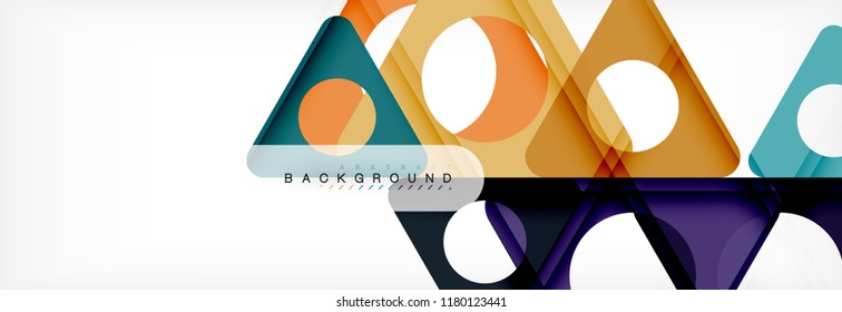 Circle and triangle vector abstract background