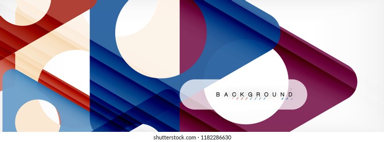 Circle and triangle vector abstract background