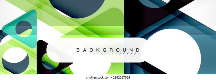 Circle and triangle vector abstract background