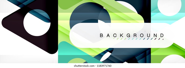 Circle and triangle vector abstract background