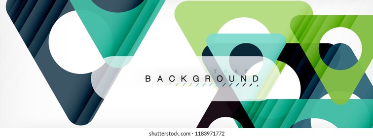 Circle and triangle vector abstract background