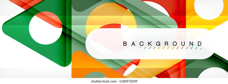 Circle and triangle vector abstract background