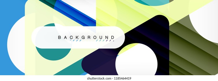 Circle and triangle vector abstract background