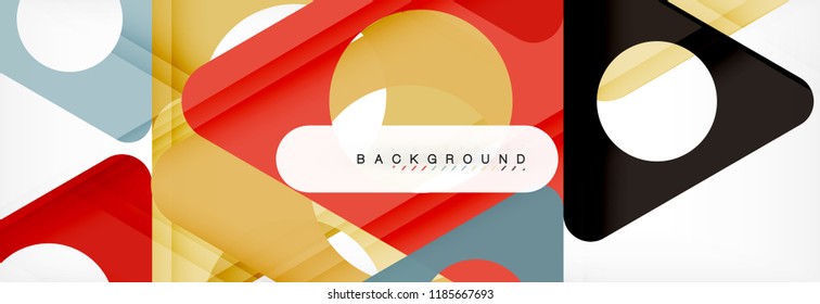 Circle and triangle vector abstract background