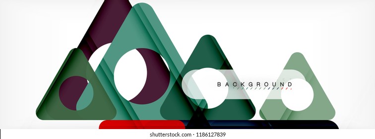 Circle and triangle vector abstract background