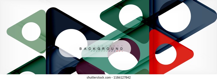 Circle and triangle vector abstract background