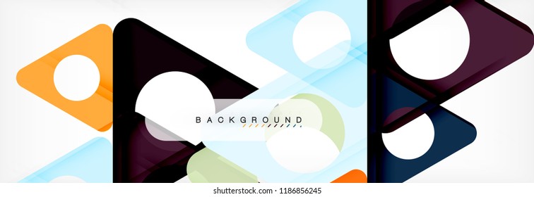 Circle and triangle vector abstract background