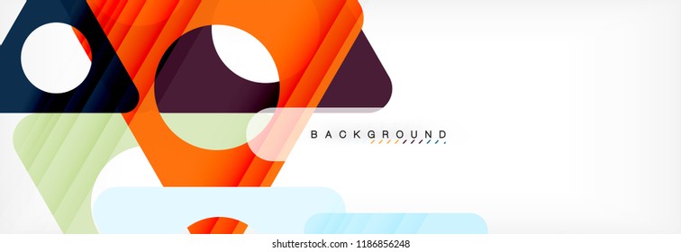 Circle and triangle vector abstract background