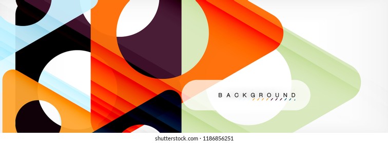 Circle and triangle vector abstract background