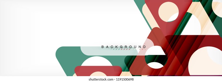 Circle and triangle vector abstract background