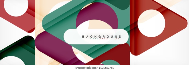 Circle and triangle vector abstract background