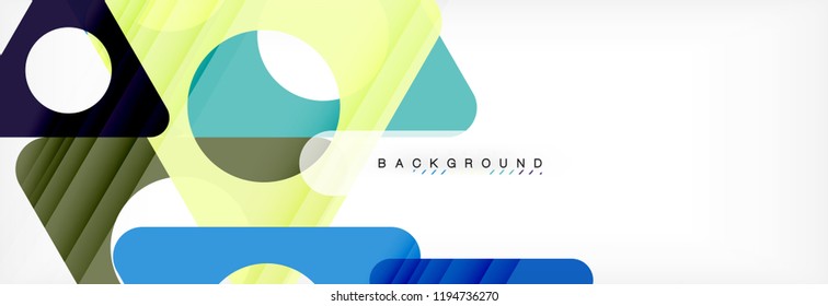 Circle and triangle vector abstract background