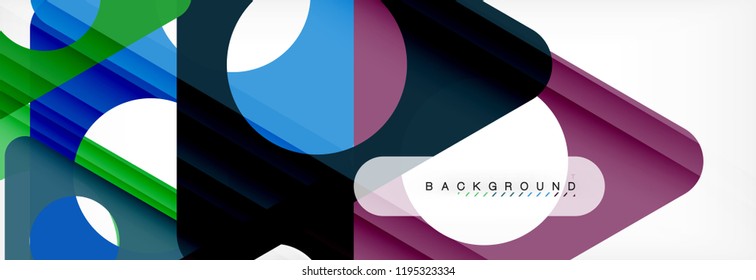 Circle and triangle vector abstract background