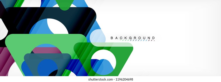 Circle and triangle vector abstract background