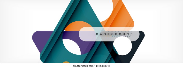 Circle and triangle vector abstract background