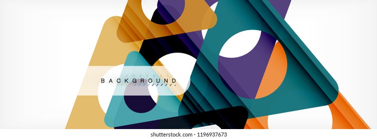Circle and triangle vector abstract background