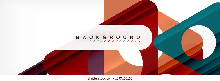 Circle and triangle vector abstract background