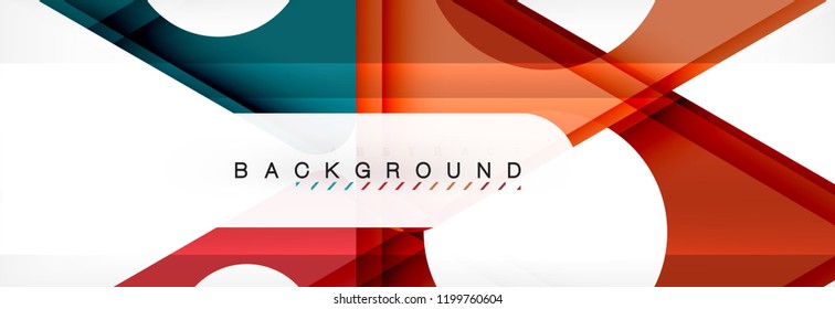 Circle and triangle vector abstract background