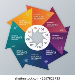 Circle triangle vector infographic chart template