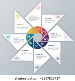 Circle triangle vector infographic chart template