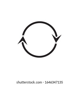 Circle two arrows for infographic. Simple flat rotation 360 diagram icon. Stock Vector illustration isolated on white background.