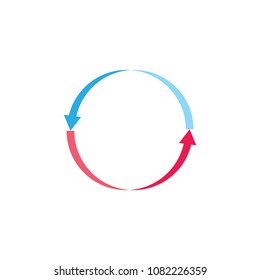 circle two arrows ribbon design vector