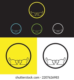 Circle two cat animal logo design