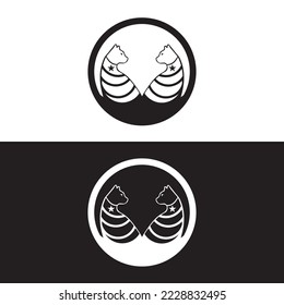 Circle two cat animal logo design . icon logo 