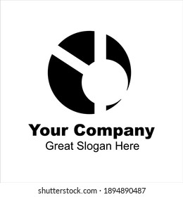 Circle and two cross lines vector logo.