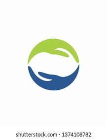 Circle Two Hand Logo Vector 001
