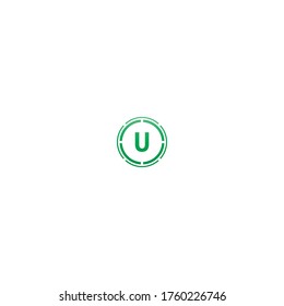 Concepto de diseño de letras del logotipo de la U circular en la ilustración de colores degradados