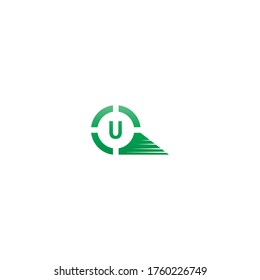 Circle U  logo letter design concept in gradient colors illustration