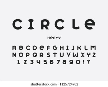 Circle ultralight font. Vector alphabet letters and numbers. Typeface design. 