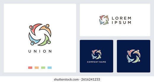 Circle union logo people design template