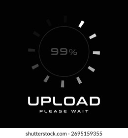 A circle upload loading logo vector design