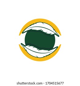 circle upside down feather Logo design the symbol of freedom vector design template