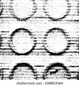 Circle urban grain stroke dust cover template. Distress circular dirty overlay texture. Grunge round used post stamp background. Design element for making your images aged. EPS10 vector illustration.