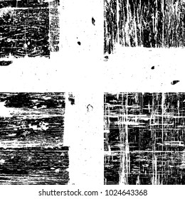 Circle urban grain stroke dust cover template. Distress cross dirty overlay dark texture. Grunge used round stamp post background. Design element for making your images aged. EPS10 vector illustration