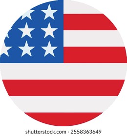 circle USA flag icon design