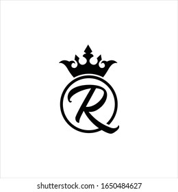 circle using the king and the letter R - Vector illustration, EPS10.