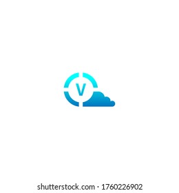 Circle V  logo letter design concept in gradient colors illustration